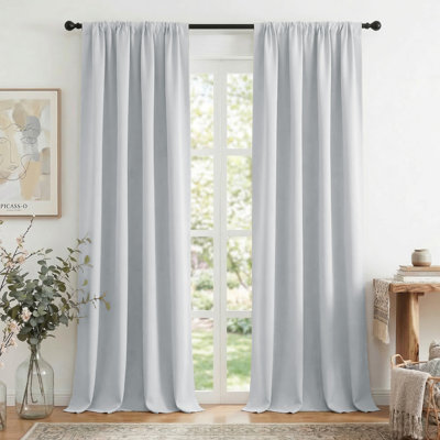 NICETOWN Blackout Curtains for Bedroom, Thermal Insulated Drapes Rod Pocket Privacy Protected Window Panels for Living Room, 2 Panels