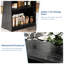 Table de salle à manger rectangulaire de 180 cm avec tablette de rangement, grande table de cuisine pour 4 à 8 personnes, pieds renforcés, noire-959381132