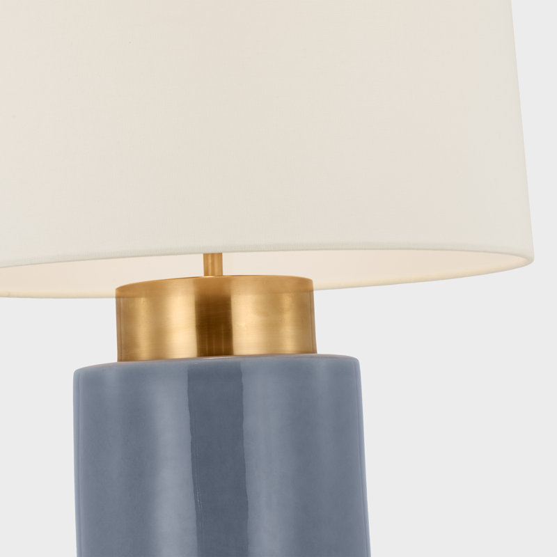 Xian Table Lamp, Polar Blue Crackle/Soft Brass