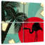 Flamant rose et palmier Brampt-109112662
