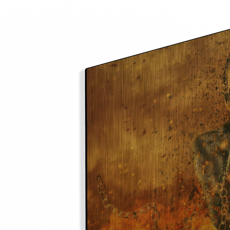  «À travers les cendres» par Mario Sanchez Nevado, art mural en métal doré, 24 po x 16 po, 24 po x 16 po