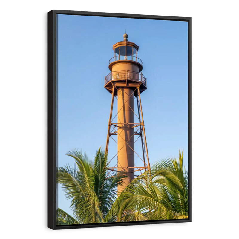 Phare de Sanibel Island, 9 po x 13 po, Cadre flottant noir