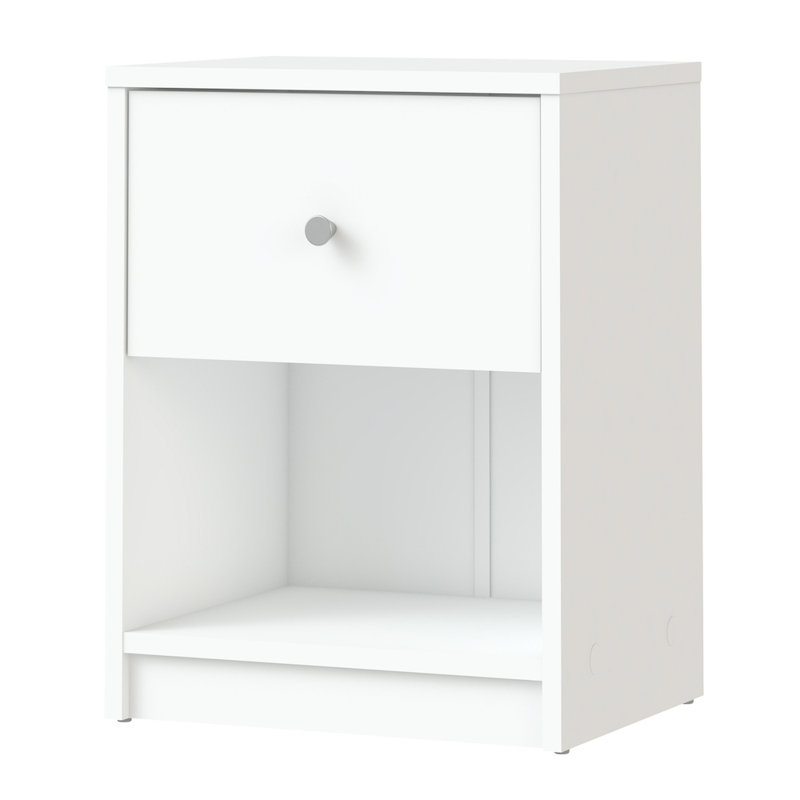 Anguel 1 Drawer Bedside Table, White