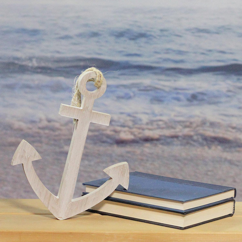 Ancre nautique murale d’inspiration Cape Cod 9,75 "White