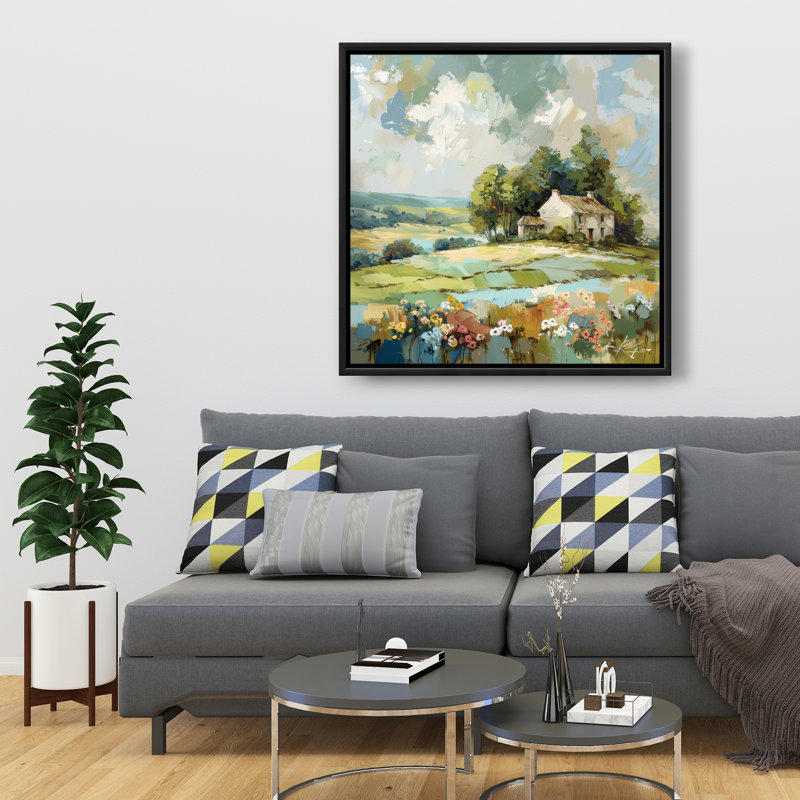 The Landmark - Green Framed Canvas for Home Decor