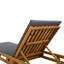 Chaise longue de patio réglable en bois d'acacia avec coussin Hofstetter