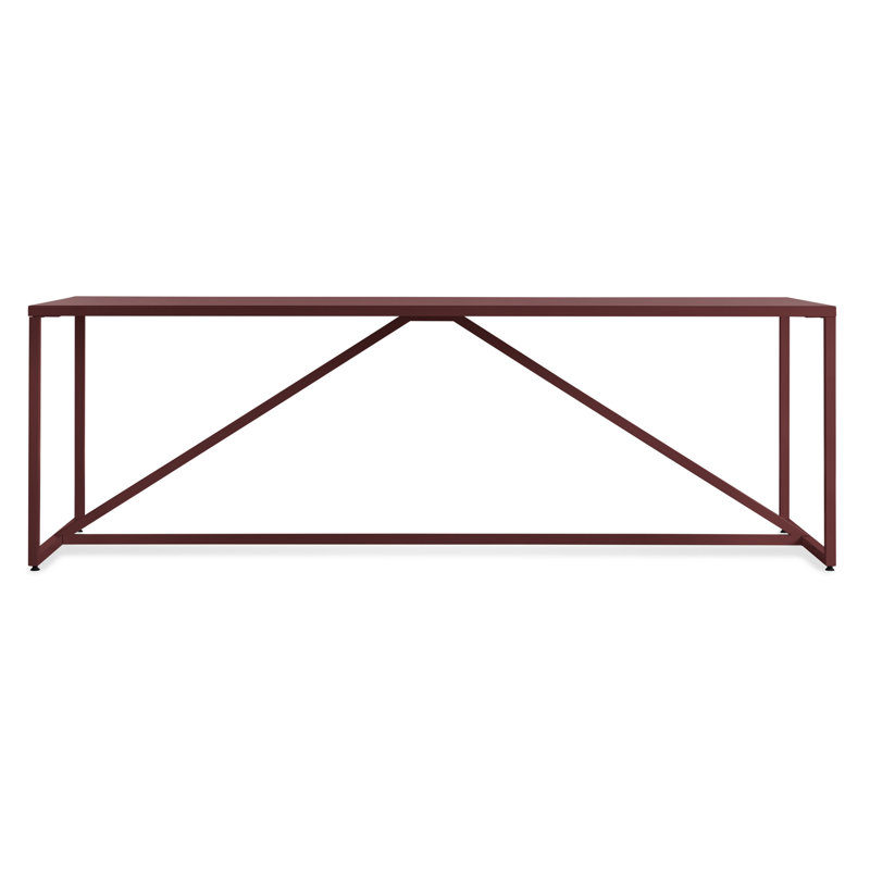 Strut Dining Table, Oxblood, 35" W x 75" L, Standard (29" Height)