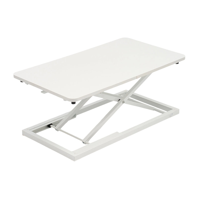 Adjustable Metal Base Computer Desk, White