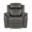 Fauteuil inclinable classique gris brunâtre classique avec accoudoirs moelleux et capitonnés à la verticale