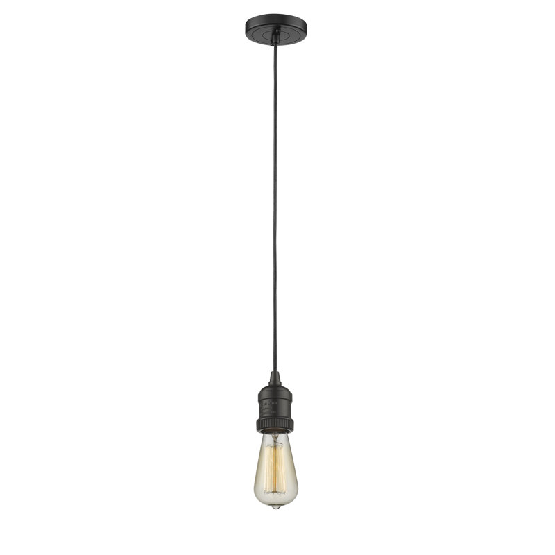 Luminaire suspendu à 1 lumière Plourde, Bronze huilé, Ampoule non incluse