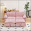 Canapé-lit convertible 73 po en velours rose avec matelas coulissant