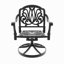 Chaise de patio pivotante en fonte d'aluminium 6 pièces avec structure noire et coussins bruns-131517504