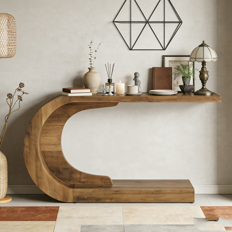 C-Shaped Modern Accent Table Hallway Table