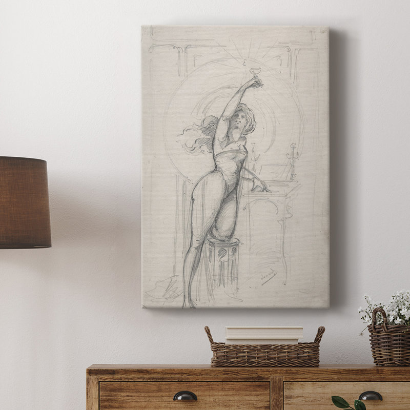 Croquis rétro L III - galerie Cavas sur mesure, H 27 po x l 18 po