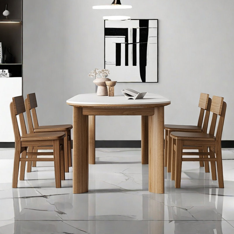 Modern simple household oval dining table sets, 29.5"H x 55.1"L x 31.5"W