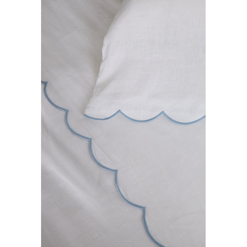 Taie d'oreiller Kelly, Ensemble de taies d'oreiller standards, Blanc / bleu français