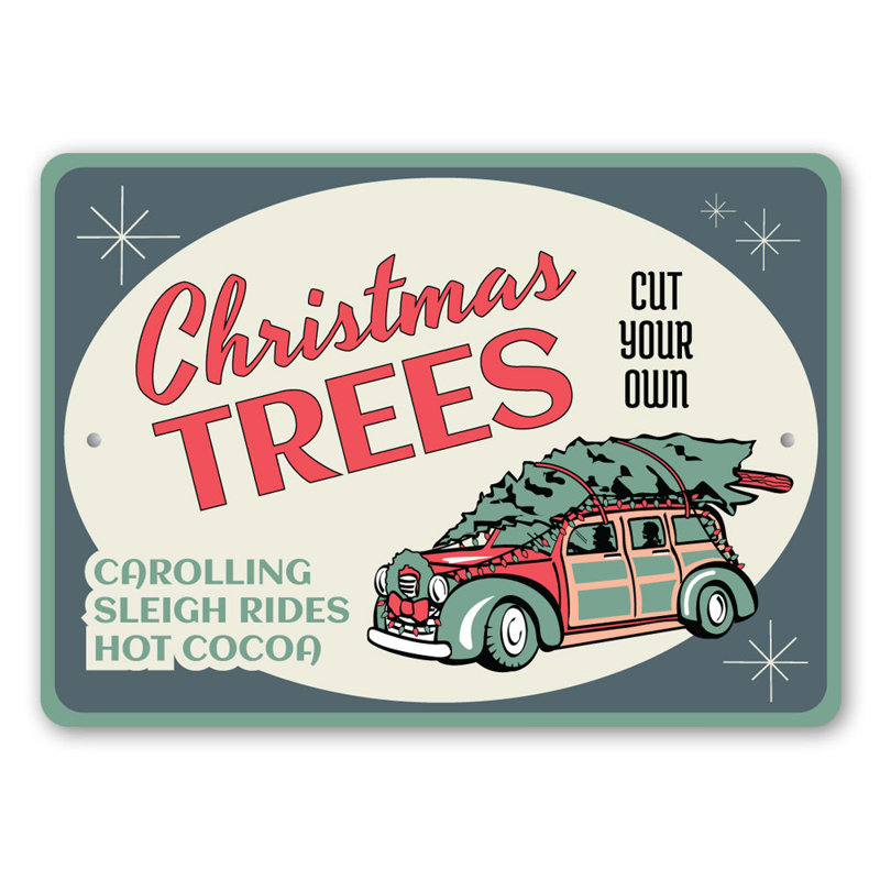 Plaque de sapin de Noël en aluminium, H 10 po x l 14 po x P 0,04 po