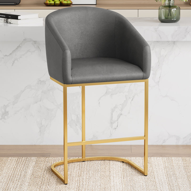 Tabouret de bar Barrel, Gris