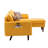 Mia 70"W Yellow Sectional Sofa Chaise With USB Charger & Pillows-1906812441