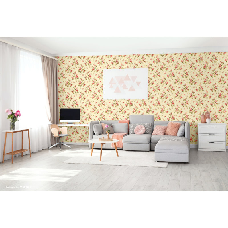 Bastogne 10m x 53cm Wallpaper Roll, Soft Gold