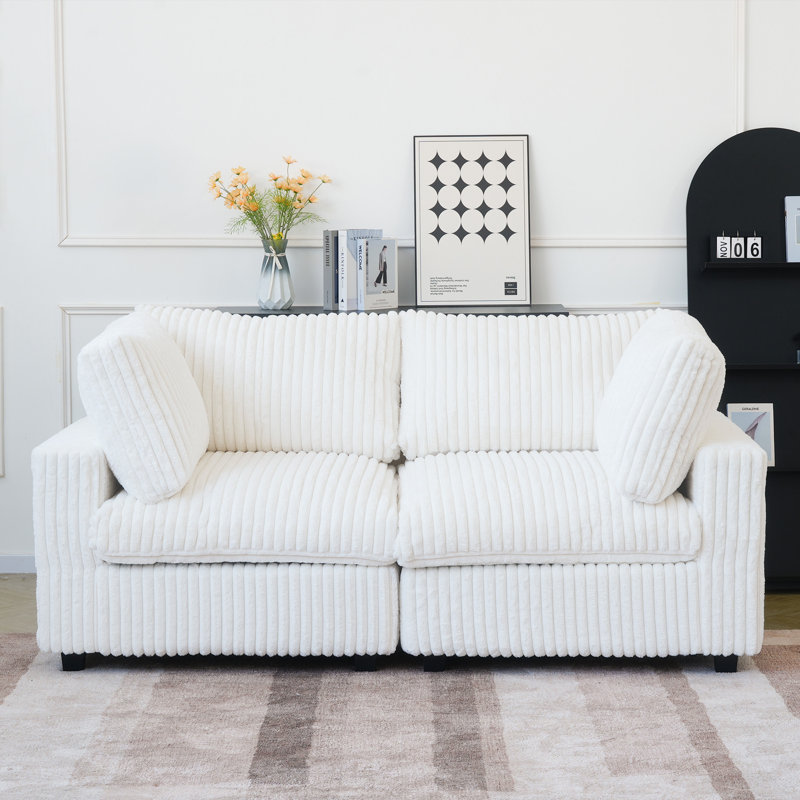 78.74" Upholstered Loveseat, Beige