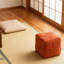 Repose-pieds carré en velours côtelé-2039864677