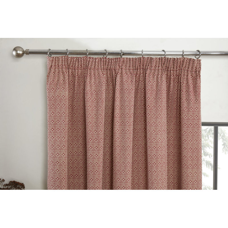 Craigwood Semi Sheer Curtain Pair, 117 W x 183 D cm, Red