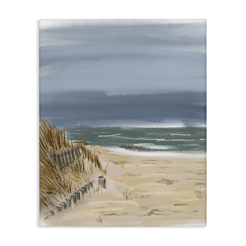 Art mural sur toile Serene Beach Fence par Jan Weiss, H 30 po x l 24 po