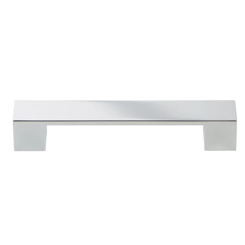 Wide Square 7.5625" Center to Center Bar Pull, Polished Chrome, 5 1/16"