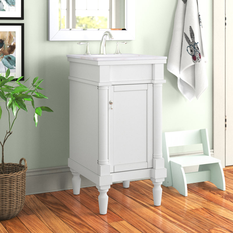 Ensemble de meuble-lavabo simple 18 po Lexington, Blanc antique, Blanc ivoire