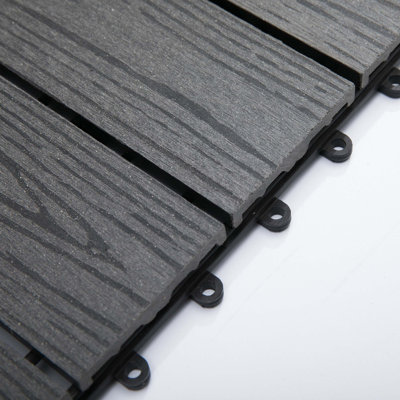 Carreaux de terrasse extérieurs à emboîtement avec conception à quatre lattes, plancher de drainage toutes saisons pour utilisation dans la cour et la piscine.
