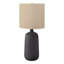 Lampe de table 24 po en céramique noire avec abat-jour en lin beige pour le salon et la chambre à coucher
