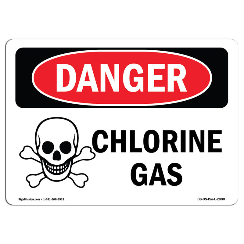 Panneau de chlore gazeux, H 12 po x l 18 po x P 0,1 po