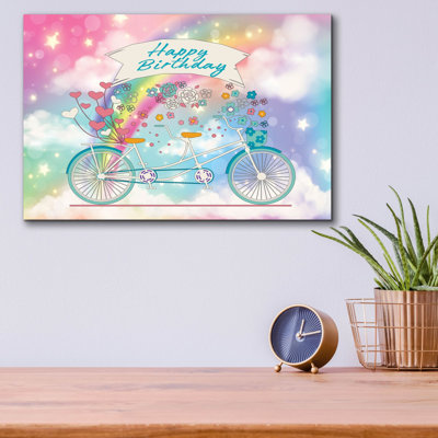 'Rainbow Birthday'  by Jean Plout Acrylic Glass Wall Art, 16" x 12"