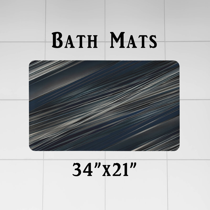 Rideau de douche avec tapis de bain, L 70 po x H 93 po