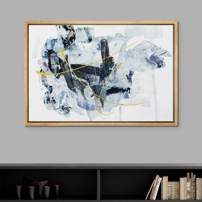 "Pastel Grunge or, peinture bleue, coup de pinceau, paysage, formes abstraites, décor d'art moderne" sur, Naturel