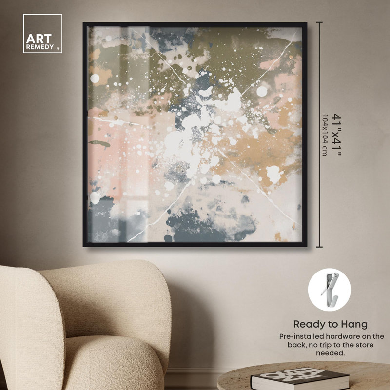 «Splatter Effect III», reproduction d'art abstrait par Art Remedy, H 41 po x l 41 po, Noir