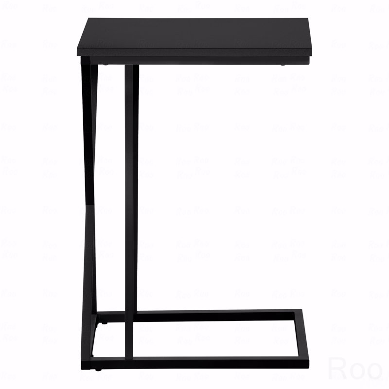 Table d'appoint, en forme de C, bout, côté, collation, stratifié, métal noir, contemporain, moderne, Noir