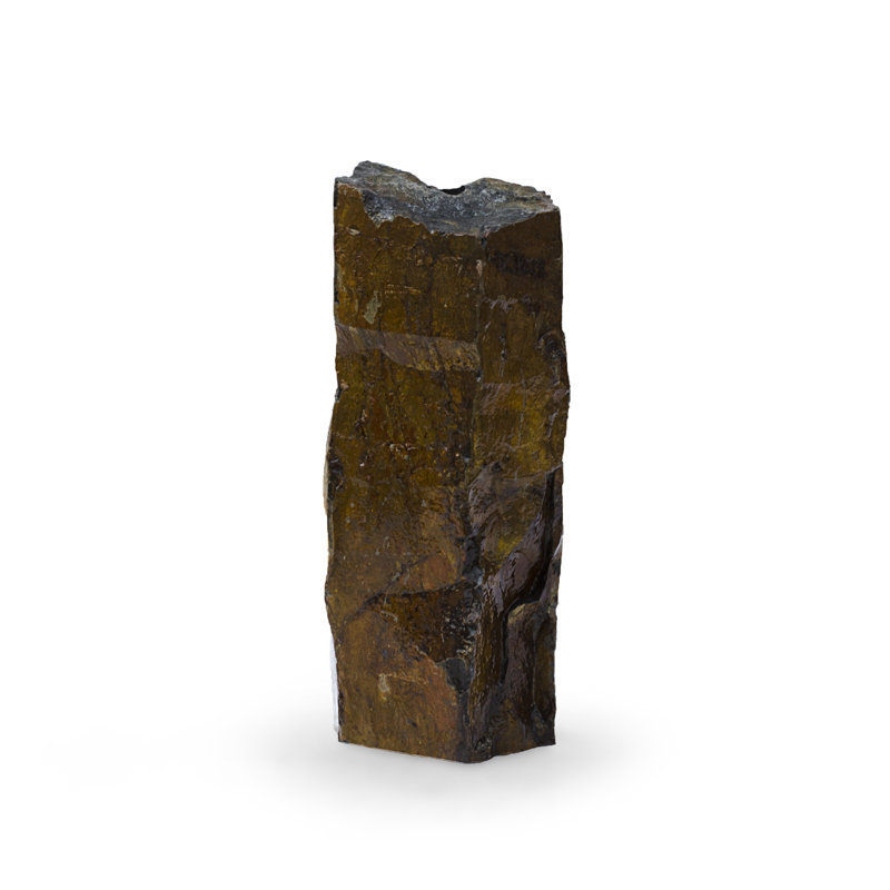 Handcrafted Outdoor Natural Stone Weather Resistant Column Fountain