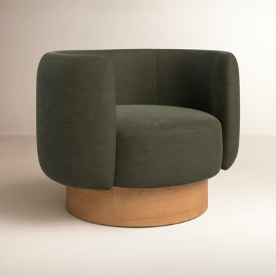 Fielding Oak Swivel Barrel Chair