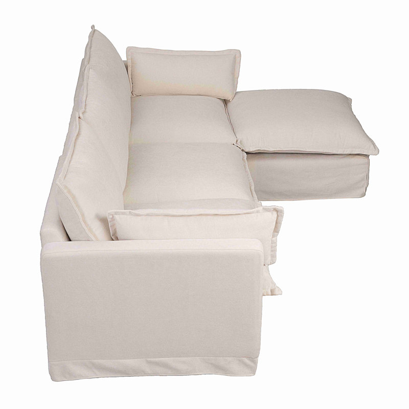 Canapé modulaire 93,31 "pour salon, canapé moderne en L avec repose-pieds mobile, ensemble de canapé 4 places pour appartement, bureau.