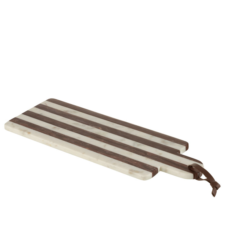 PLANK RECTANGULAR STRIPE MARBLE WHITE/BROWN LARGE