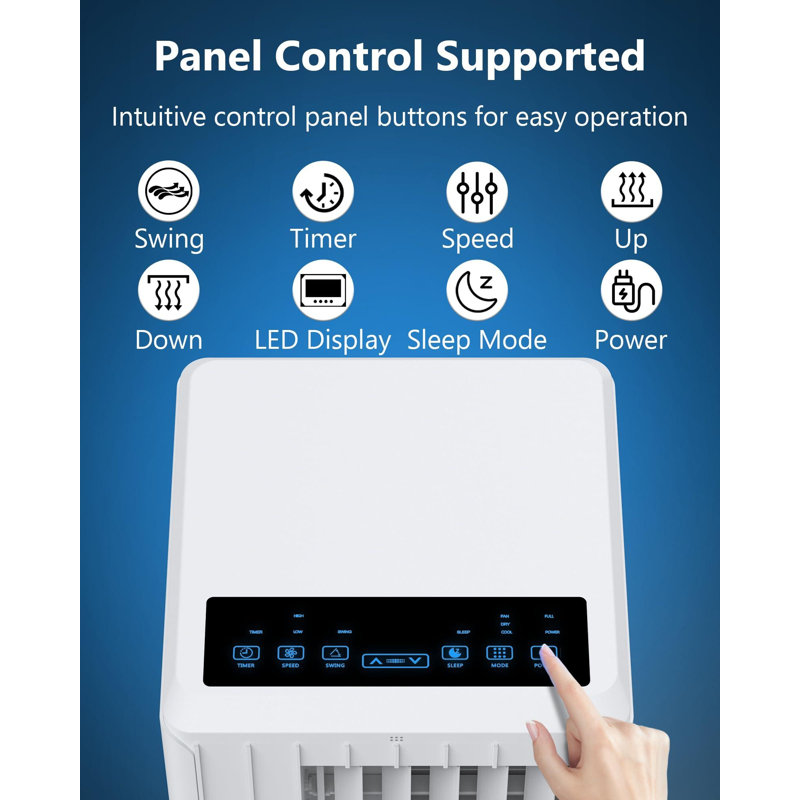 Unité de climatisation portative 8 000 BTU - refroidissement 3-en-1, déshumidificateur et ventilateur, silencieux, écoénergétique, minuterie 24H, télécommande, conception compacte, ensemble de fenêtre - couvre 350 pieds carrés - Blanc plus, norme américaine