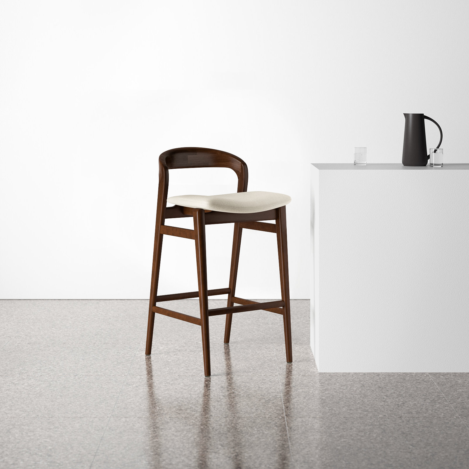 Anela Bar and Counter Stool, Bar Stool (29.25” Seat Height), Medley Ivory Performance Basketweave
