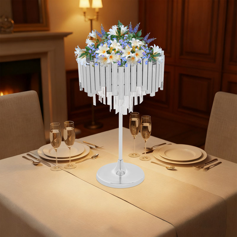 Support à fleurs en cristal 26,77 po, Silver