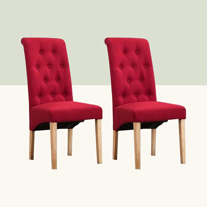 Anya 46.5cm H Tufted Upholstered Side Chair, Red, 2