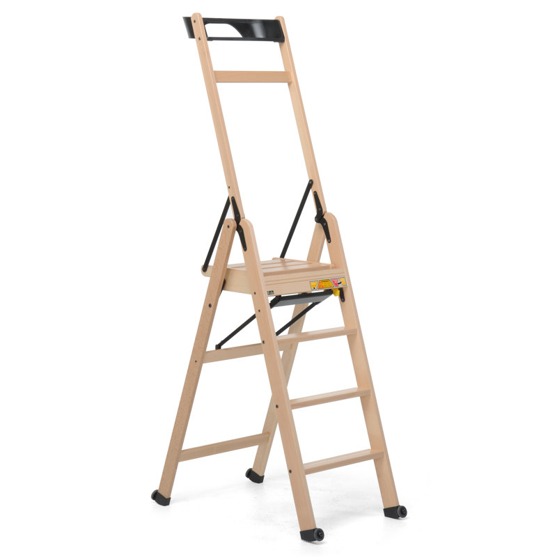 4 - Step Wood Small Step Ladder, Beige
