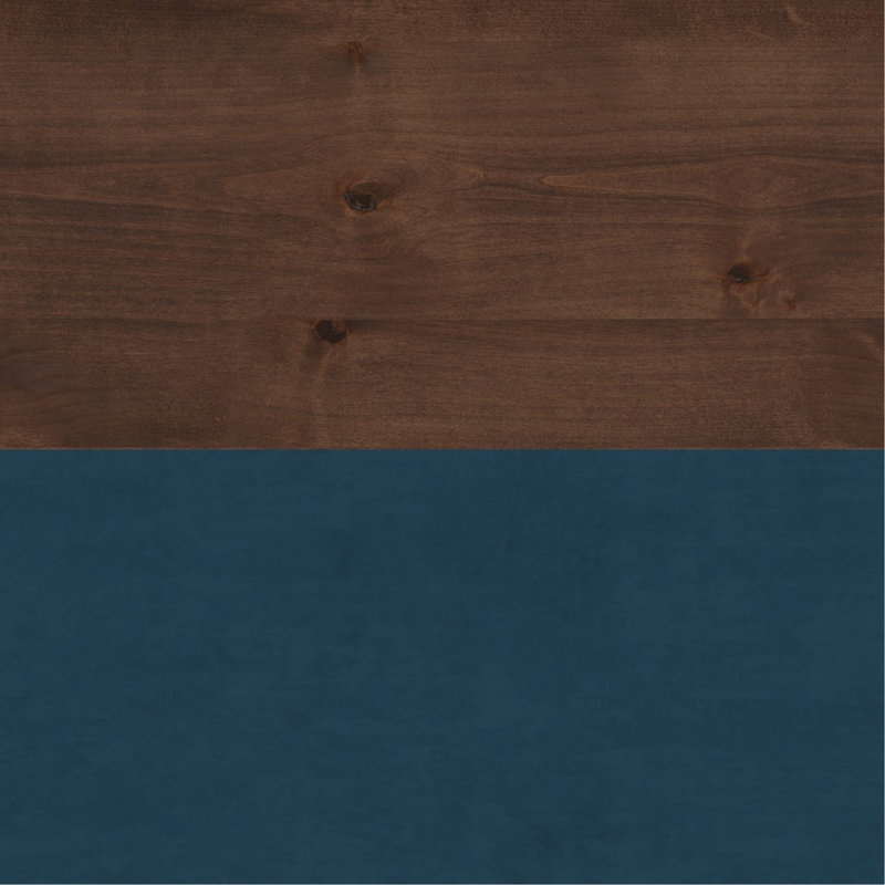 Foyer 48 pouces avec manteau de cheminée, denim bleu et finition whisky, Bleu