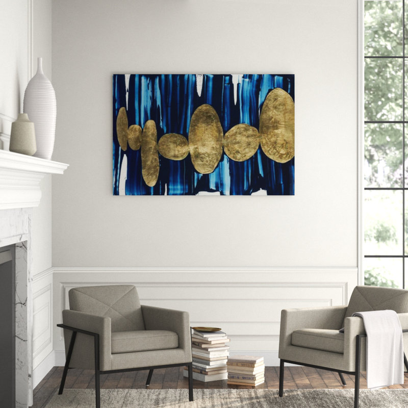 Gilded Pebbles Painting by DAWN SWEITZER, Gild Gold, 30" H x 45" W
