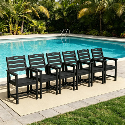 Chaise de patio 6 pièces Hdpe